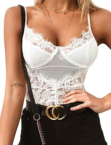 Women's Sexy Eyelash Lace Bodysuit Naughty Teddy Lingerie