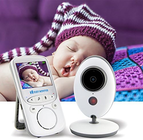 MATETEC Wireless Vedio Baby Monitor with 2.4 GHz Digital Camera, 2.4'' Color LCD, Built-in lullabies, 2-Way Talkback System, Automatic Night Vision, Temperature Monitoring, Alarm, 8 Languages