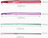 CCLKHY Crochet Hooks Set 4 Pcs Multicolor Aluminum Knitting Needles 2 4 6 8mm view 2