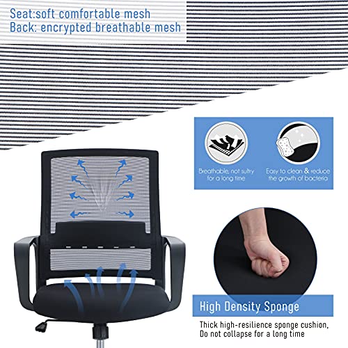 ALPHA HOME Ergonomic Office Chair Mesh Home Desk Chair Breathable Task