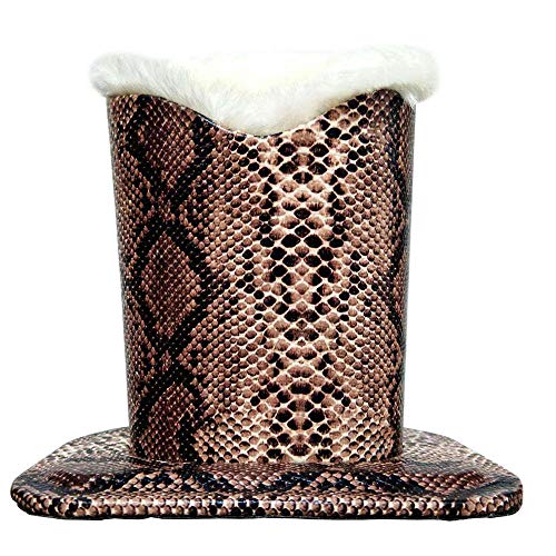 Merssavo Eyeglasses Holder, Modern Plush Lined PU Leather Household Storage Holder Protective [Anti-scratch] [Dustproof] Stand Case for Eyeglass and Sunglasses, Snake Skin Pattern - Thumbnail 4