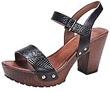 Nature Breeze Women's Snake Print Embossed Strappy Chunky Platform Heel Sandal