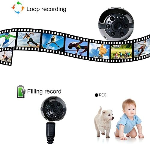 Mini Spy Hidden Camera, SQ9 1080P/720P Full HD 6 LED Infrared Night Vision Motion Detection Portable Spy Camera Home Surveillance Camera Nanny Cam secret camera security cameras home security cameras