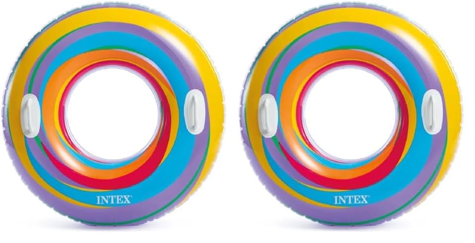 Intex - 59256NP - Bouee Tube Spirale - Coloris aléatoire, Viola/Fuxia/Azzurro, 91 cm (Lot de 2)