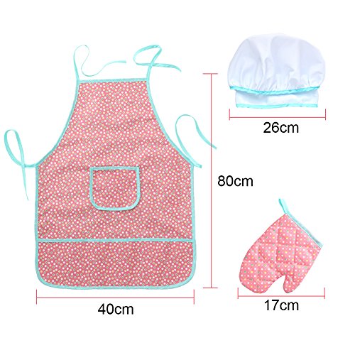 image for FunsLane Waterproof Apron 15Pcs Chef Set for Kids with Chef Hat and Ot