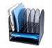 Blue Summit Supplies Metal Desktop File Organizer, 8 Compartment Metal Mesh Organizer, Easily Organize Home or Office Binders, Folders, Files, Books, and More