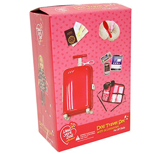 Doll Travel Suitcase with Accessories Travel Set for 18 inch Dolls