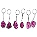 1 (One) Pink Half Occo Geode Silver Toned Key Chain - Rock Paradise Exclusive with COA AM19B6-02