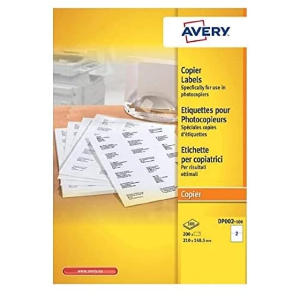Avery DP002-100 Photocopier Labels 210 x 148.5 mm Box of 200