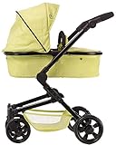 TRIOKID 2 in 1 Deluxe Baby Doll Stroller Sportline X1 Lemon Green Drawable Fabric with Swiveling Wheels & Adjustable Handle