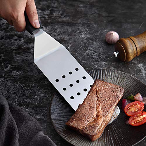 Wanbasion GP-81007 7 Pieces Professional Grill Griddle Accessories Scraper BBQ Tool Kit - Heavy Duty Stainless Steel Spatula Turner Set - Great for Flat Top Cooking Camping Tailgating - Thumbnail 5