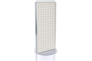 AZAR DISPLAYS Azar 700509-WHT Pegboard Two-Sided Non-Revolving Counter Display, White Solid Color