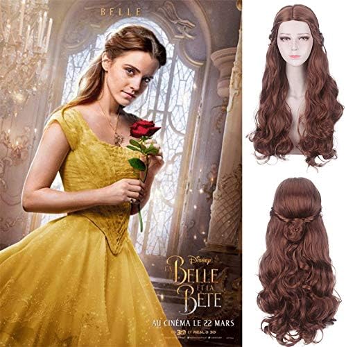 Beauty And The Beast Princess Belle 17 Live Action Movie Cos Wig Brown Long Curly Hair Amazon Fr Beaute Et Parfum