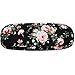 ZZ Sanity Flower Fabric Covered Clam Shell Style Eyeglass Case Spectacles Box （Black2）