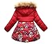 SS&CC Girls' Long Flower Printing Bowknot Winter Coat Hooded Jacket, Most Wished Gift