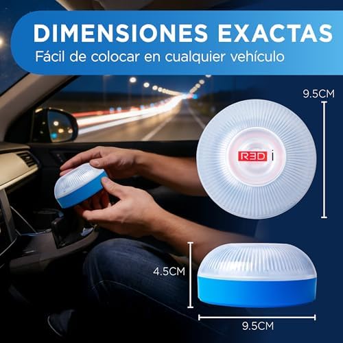 Baliza V16 Homologada DGT 3.0, Conectada hasta 2038, Uso obligatorio en España desde 2026, GPS + IoT incluidos 12 años, Luz LED 360° de Emergencia para Coche