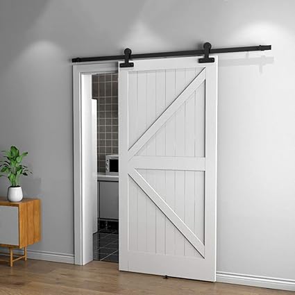 Gwxfht Sliding Barn Door Kit 150 300cm T Type Barn Door Hanging Rail Full Set Of Hardware Accessories Sliding Door Slide Rail Track Size 160cm Single Door Kit Amazon Co Uk Diy