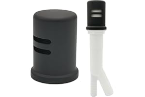 PETRELWING Dishwasher Air Gap Kits with Black Dishwasher Air Gap Cover and Matching Escutcheon, Replacement Black air gap dishwasher,Solid Brass Air Gap Cap,Matte Black Finish