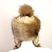 Futrzane Faux Fox Fur Winter Trapper Hat Women Russian Style Pompom