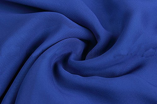 Shawhuaa Womens Batwing Sleeve Irregular Hem Chiffon Blouse T-Shirt Tops X-Large Royal Blue - Thumbnail 5