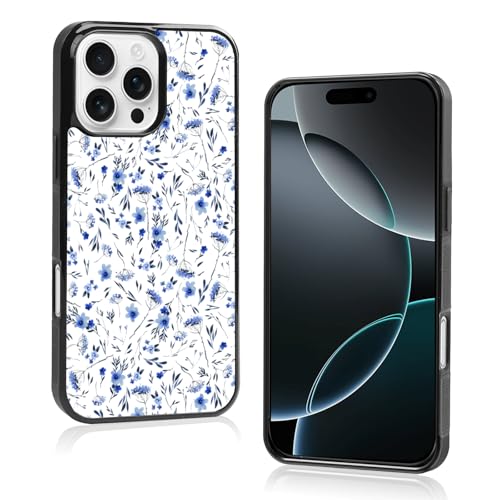 Axulimin Blue Flower Floral iPhone 16 Pro Max Case