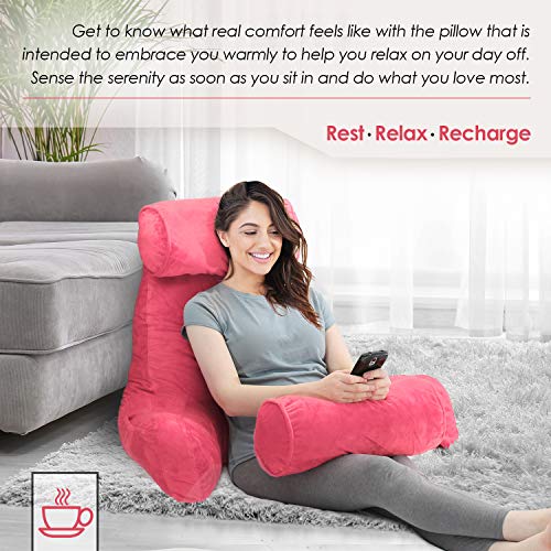 nestl Reading Pillow, Includes 1 Extra Large Bed Rest Pillow with Arms
