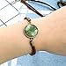 PP OPOUNT 40 Pieces Leather Bracelet Round Cabochon Bezel Tray Adjustable Bracelets Wristband with Bright Glass Cabochon Dome Tiles for Photo Craft DIY Jewelry Making