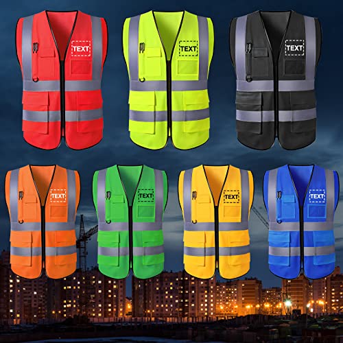 Breathable Polyester Safety Vest Personalized High Visibility Safety ...
