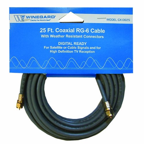 Winegard CX-0625 25feet RG6 Coax with Weatherproof Connectors