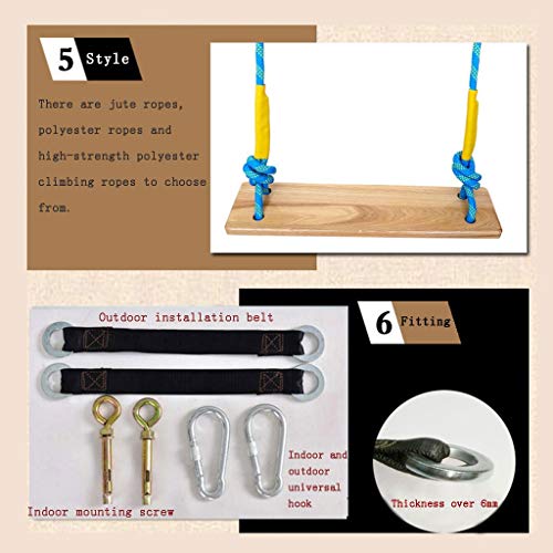 xiaodou Gartenschaukel Verlängern Sie verdicken Doppelschaukel Kletterseil Massivholz Schaukel Kinderstuhl Spielzeug… – Bild 7