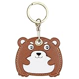 Leather Anti-Lost Keychain Case Cover for AirTags
