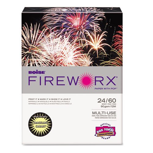 Boise Fireworx Colored Paper, 24 Lbs, 8-1/2 x 11 Inches, Crackling Canary, 500 Sheets/Ream (MP2241CY)