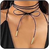 Navirix Long Bowknot Velvet Choker Necklace for Women, Dainty Red Rap Rope Collar Tie Statement Necklace Trendy Aesthetic Neck Jewelry Accessories Gifts