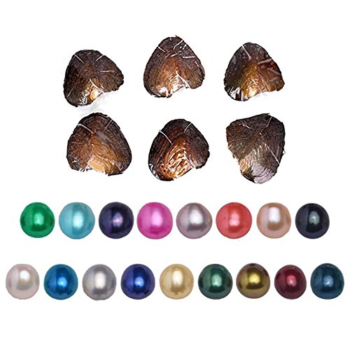 2017 Fashion 7-8mm Oysters with Large Oval Pearl inside Birthday Gifts (Random Color 10 PCS ) (7-8mm)