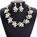 HongHu Fashion Pearl Rhinestone Rhinestone Statement Bib Pendant Necklace & Earring Set