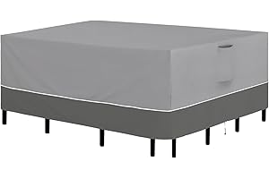 Easy-Going Patio Furniture Cover 110"x84" Rectangle Outdoor Table and Chair Set Covers Waterproof UV Resistant Outdoor Sectional Sofa Set Covers, Gray/Dark Gray