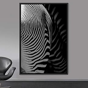 signwin Framed Canvas Wall Art Duotone Zebra Animals...