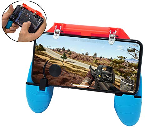 Agoz Mobile Game Controller Shoot Aim Trigger Joystick Grip Gamepad for iPhone XS Max XR X 8 Plus 7,Samsung Galaxy S10 5G, S10 Plus S10e Note 9 8,S9,S8,Google Pixel 3A XL, OnePlus 7 PRO,6T (Pink/Blue)