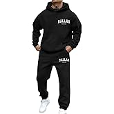 Mens Sweatsuits 2 Piece Dallas Texas Tracksuits Hoodies Pullover and Sweatpants Set Casual Jogging Suits Workout Gym Outfits