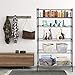 16''Lx42''Wx72''H 6 Shelf Wire Shelving Unit Heavy Duty Metal Storage Shelves NSF Wire Shelf Organizer Black Height Adjustable Utility Steel Commercial Grade Layer Shelf Rack 1500 LBS Capacity