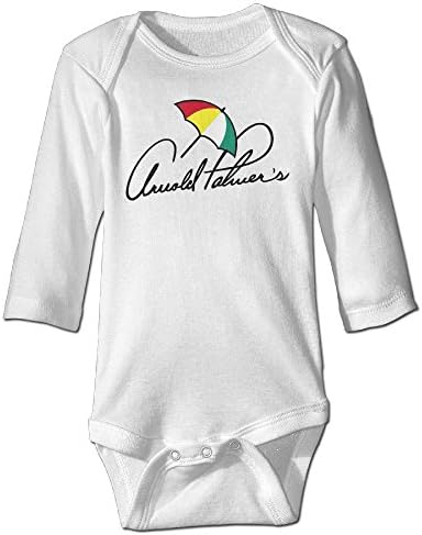 White Arnold Palmer Funny Toddler Long Sleeve Toto Climb Romper