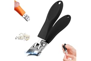 PETUPS Wide Opening Anti-Splash Slanted Nail Clipper, 2026 Slanted Nail Clippers, Curved Toenail Clippers for Thick Toenails, Ingrown Nail Clippers Wide Slanted Clippers for Women Men (Black)