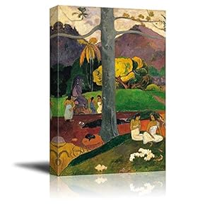 MATA Mua (in Olden Times) by Paul Gauguin - Canvas Print Wall Art Famous Painting Reproduction - 12" x 18"