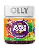 OLLY Kids Super Foods Gummy Multivitamin, 30 Day Supply (60 Count), Go Go Grape, Gummy Supplement, 10 Super Foods, Elderberry, Acai, Tamarind, Chewable Supplement