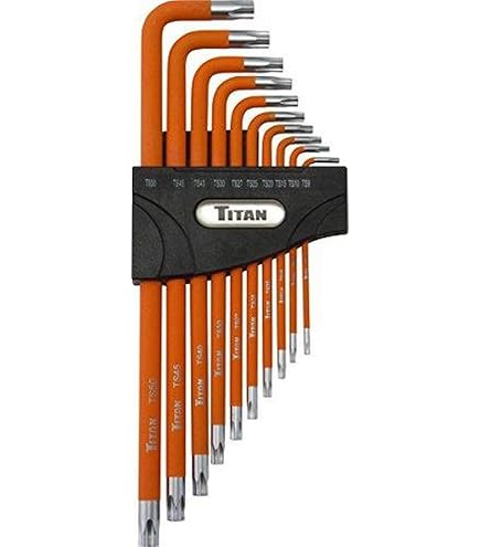 Contadorさん専用.5 Titan 12734 10 Piece 5-lobe Tamper Resistant L-shaped Wrench