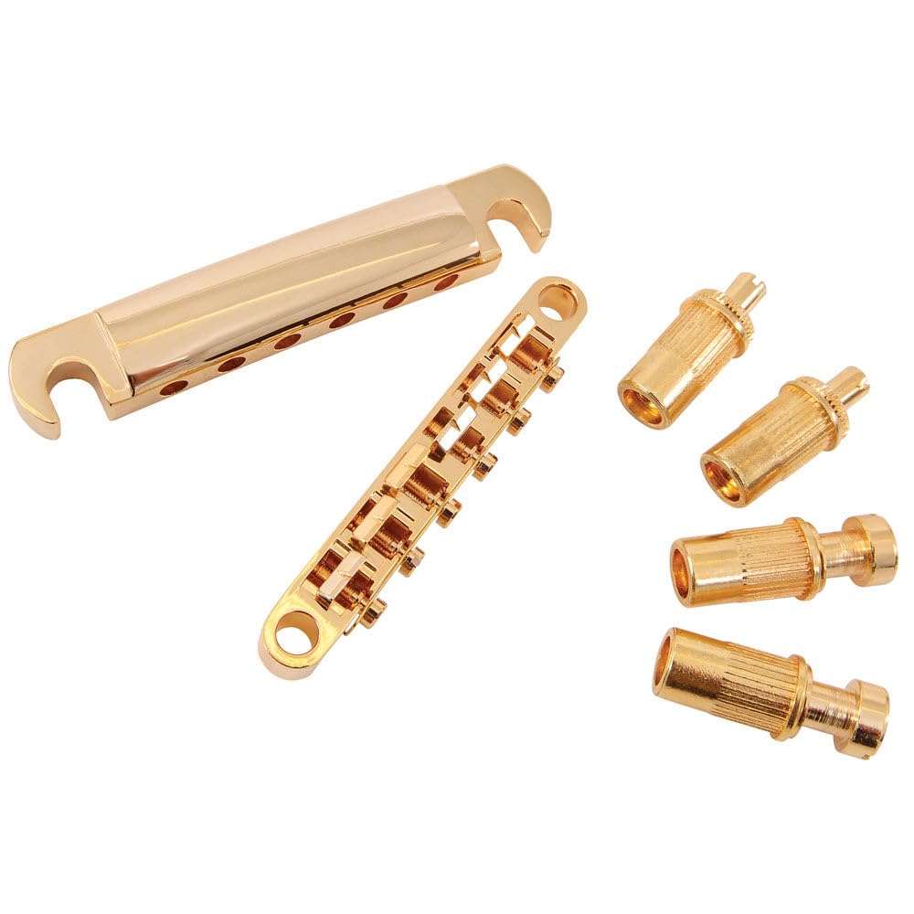 GT LP STYLE BRIDGE & SADDLE- GOLD