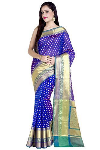 Chandrakala Women's Cotton Silk Banarasi Saree with Unstitched Blousepeice