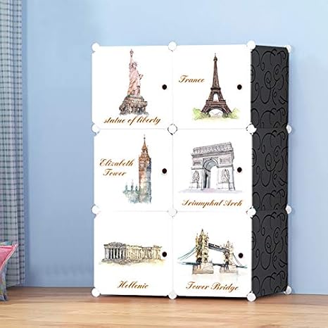 Navya Enterprise 6 Door Plastic Sheet Wardrobe Storage Rack