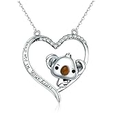 Yocoyee Cute Koala Animal Necklace Love Heart shape Keep me in Your Heat I Love You Necklace for Women Friendship Gift