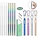 Vantic 4 Pack Reusable Straws, Rainbow Metal Straw Collapsible Stainless Steel Portable Drinking Straw for 12oz/20oz/30oz Cup with Cleaning Brush & Travel Case Blue/Purple/Silver/Rose Gold